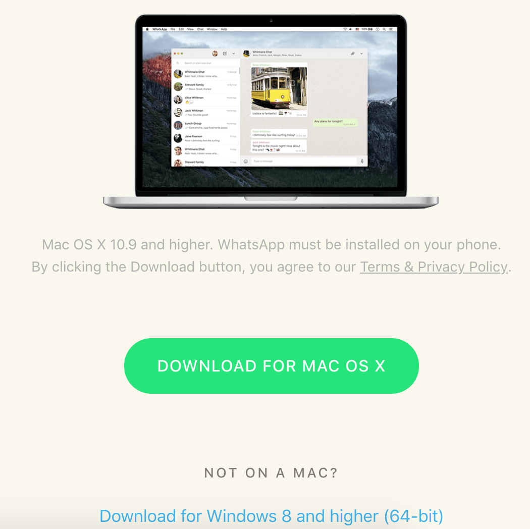 WhatsApp for PC/Mac/Windows