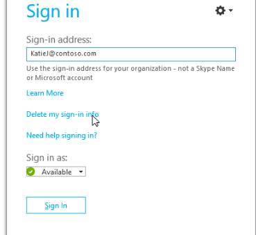 Delete skype account from login screen