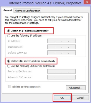 internet protocol version 4 obtain dns server address automatically