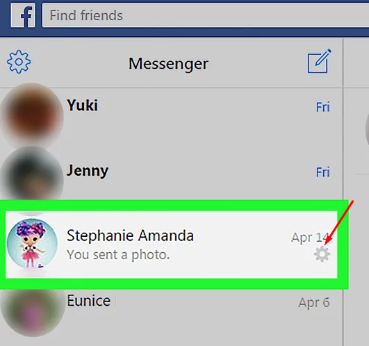 hide messages on Messenger